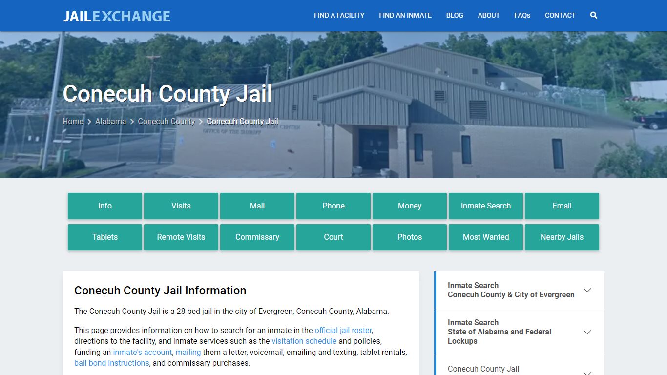 Conecuh County Jail, AL Inmate Search, Information